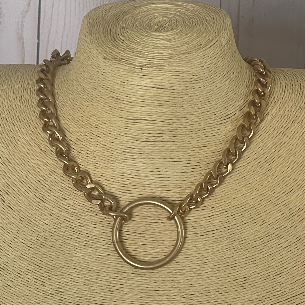Choker necklace gold chunky brass necklace